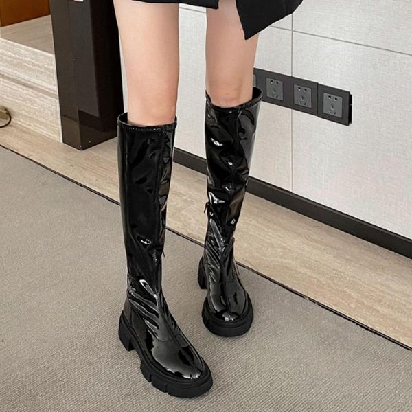 boots rimocy black patent leather knee high women 2021 zipper slip on platform woman sewing thick bottom long botas
boots rimocy black patent leather knee high women 2021 zipper slip on platform woman sewing thick bottom long botas