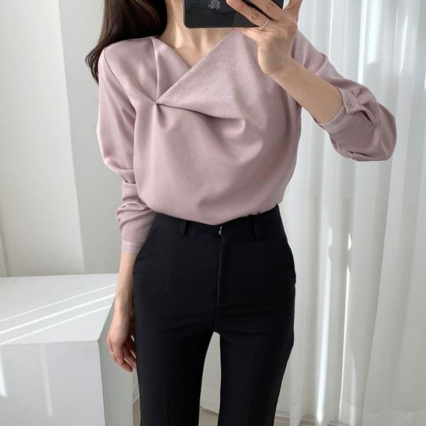 mazefeng 2021 spring summer women's blouse v-neck wrinkled elegant casual solid long flare sleeve wild ladies blouses & shirts, White
mazefeng 2021 spring summer women's blouse v-neck wrinkled elegant casual solid long flare sleeve wild ladies blouses & shirts, White