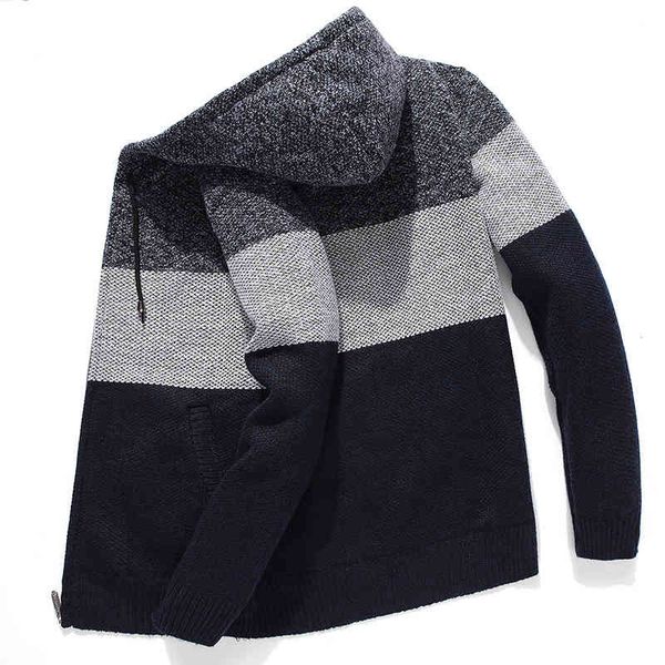 men's jackets korean hooded sweater for men, men's clothes of wool with striped mesh hood, winter cardigan jacket, large zipper li, Black;brown
men's jackets korean hooded sweater for men, men's clothes of wool with striped mesh hood, winter cardigan jacket, large zipper li, Black;brown
