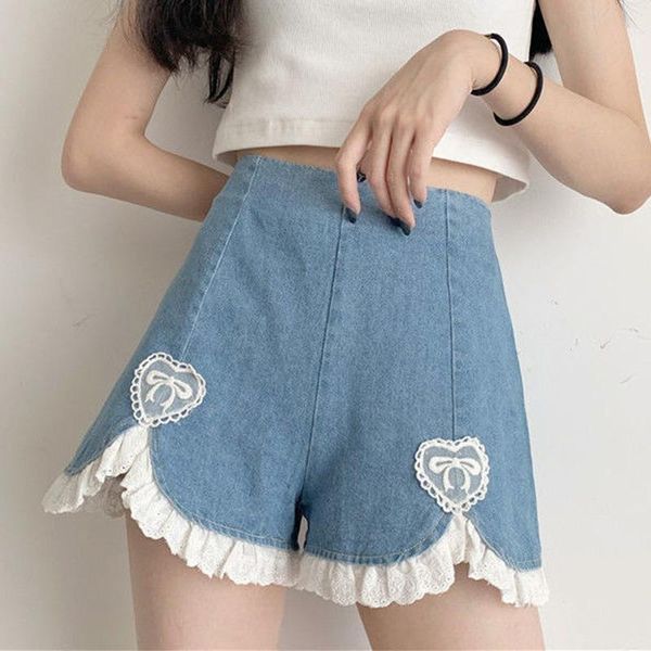 women's shorts polyester summer female girls sweet cute casual all-match retro jeans high waist lace edge fashion, White;black
women's shorts polyester summer female girls sweet cute casual all-match retro jeans high waist lace edge fashion, White;black