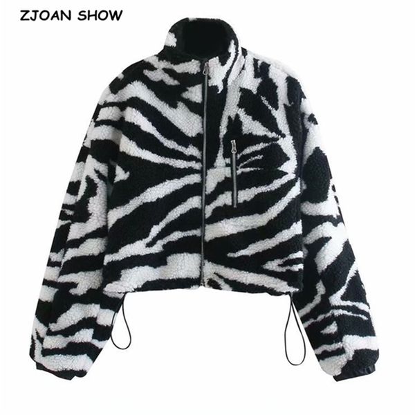 winter warm faux fur zebra coat crop teddy stand collar long sleeve zipper women jacket motorcycle cool girl outerwear 210429, Black
winter warm faux fur zebra coat crop teddy stand collar long sleeve zipper women jacket motorcycle cool girl outerwear 210429, Black