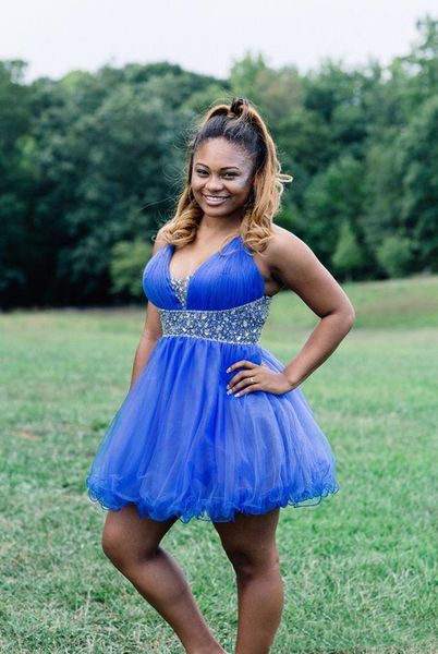 v neckline homecoming dresses beaded sash plus size cocktail party gonws short/mini prom vestidos, Blue;pink
v neckline homecoming dresses beaded sash plus size cocktail party gonws short/mini prom vestidos, Blue;pink