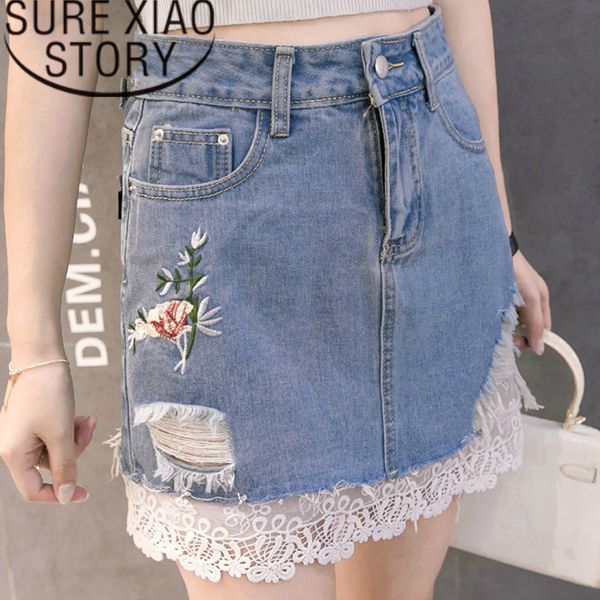 fashion lace stitching embroidery women's a-line blue jeans female short skirts womens pockets jean skirt 2167 50 210415, Black
fashion lace stitching embroidery women's a-line blue jeans female short skirts womens pockets jean skirt 2167 50 210415, Black
