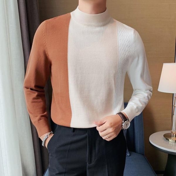 men's hoodies & sweatshirts autumn men clothing british style knitted tricolor sweater with polyamide cotton material and mock neck col, Black
men's hoodies & sweatshirts autumn men clothing british style knitted tricolor sweater with polyamide cotton material and mock neck col, Black
