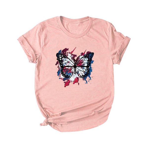 women's t-shirt ropa mujer kawaii casual fashion loose colorful butterfly print short-sleeved t shirt printing, White
women's t-shirt ropa mujer kawaii casual fashion loose colorful butterfly print short-sleeved t shirt printing, White