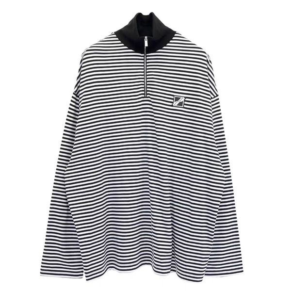 2021fw we11done striped zipper stand up collar micro-standard loose long sleeve t-shirt design casual style for men and women, White;black
2021fw we11done striped zipper stand up collar micro-standard loose long sleeve t-shirt design casual style for men and women, White;black