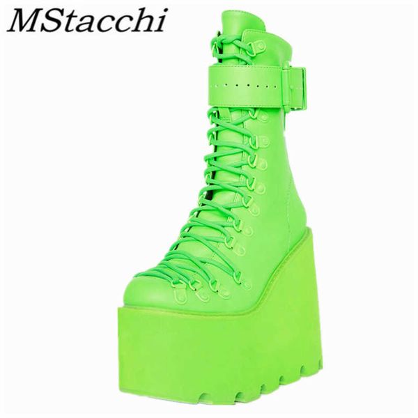 mstacchi green platform boots female lace-up goth boots buckle strap women's ankle boots wedges ladies party demonia shoes 210907, Black
mstacchi green platform boots female lace-up goth boots buckle strap women's ankle boots wedges ladies party demonia shoes 210907, Black