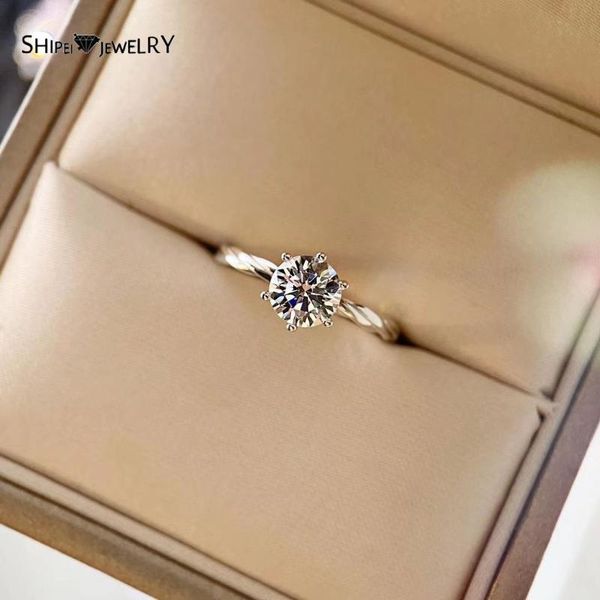 cluster rings shipei 100% 925 sterling silver round created moissanite gemstone wedding party anniversary classic ring for women fine jewelr, Golden;silver
cluster rings shipei 100% 925 sterling silver round created moissanite gemstone wedding party anniversary classic ring for women fine jewelr, Golden;silver