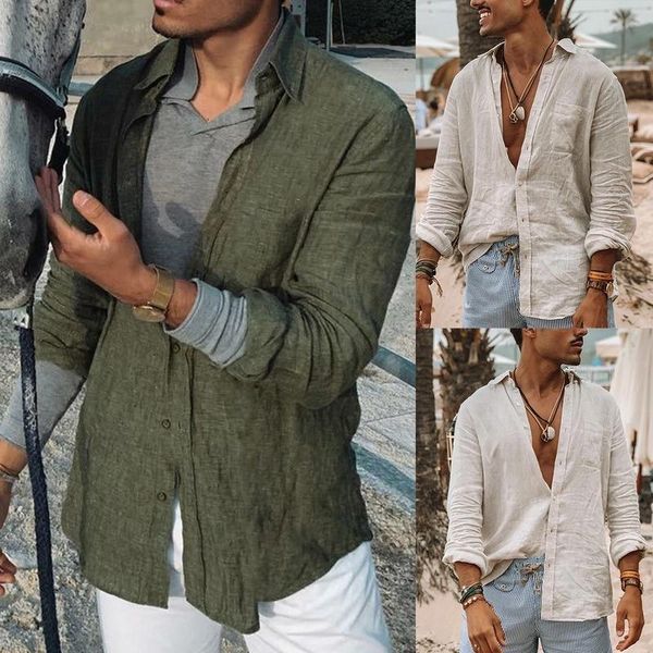 men's casual shirts spring men long-sleeved solid color button linen shirt loose comfortable fashion holiday sports man jacket, White;black
men's casual shirts spring men long-sleeved solid color button linen shirt loose comfortable fashion holiday sports man jacket, White;black