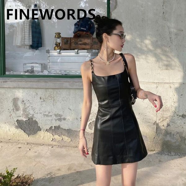 vintage black pu leather dress women korean chain sleeveless strapless spring summer beach short mini casual dresses, Black;gray
vintage black pu leather dress women korean chain sleeveless strapless spring summer beach short mini casual dresses, Black;gray