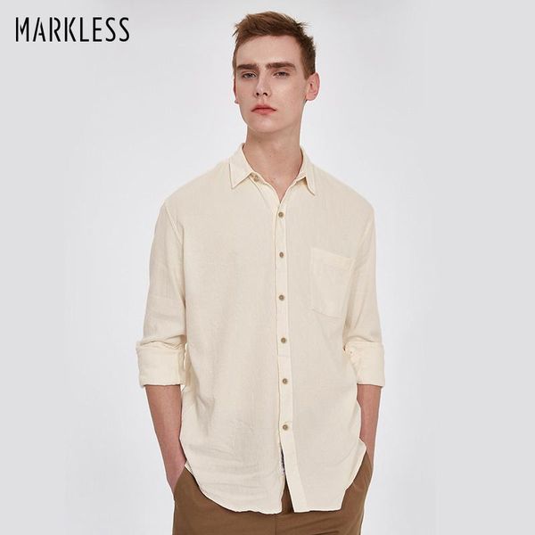 markless 2021 fashion shirt camisa masculina men casual cotton shirts male long sleeve solid color linen csa8510m men's, White;black
markless 2021 fashion shirt camisa masculina men casual cotton shirts male long sleeve solid color linen csa8510m men's, White;black