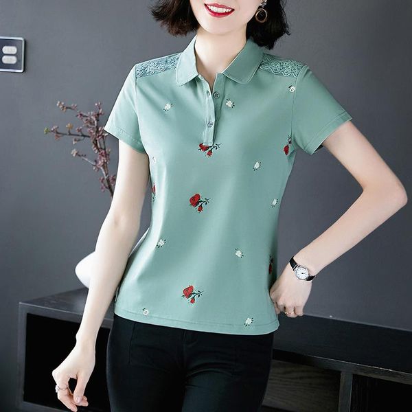 women's t-shirt summer lady short sleeve shirts big horse casual women lapel polos cotton fashion slim, White
women's t-shirt summer lady short sleeve shirts big horse casual women lapel polos cotton fashion slim, White