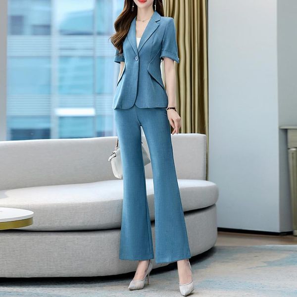 women's two piece pants summer elegant 2-pieces women short sleeve blazer casual streetwear female flare suits chic office ladies coat, White
women's two piece pants summer elegant 2-pieces women short sleeve blazer casual streetwear female flare suits chic office ladies coat, White