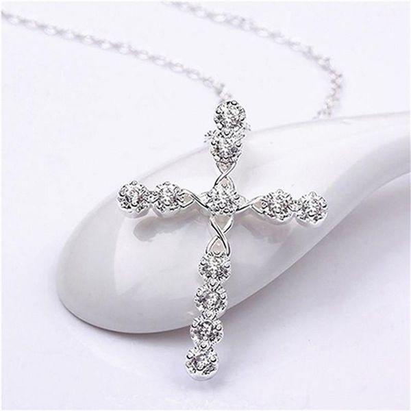 pendant necklaces fashion female cross pendants drop silver color crystal necklace jewelry for men/women wholesale
pendant necklaces fashion female cross pendants drop silver color crystal necklace jewelry for men/women wholesale