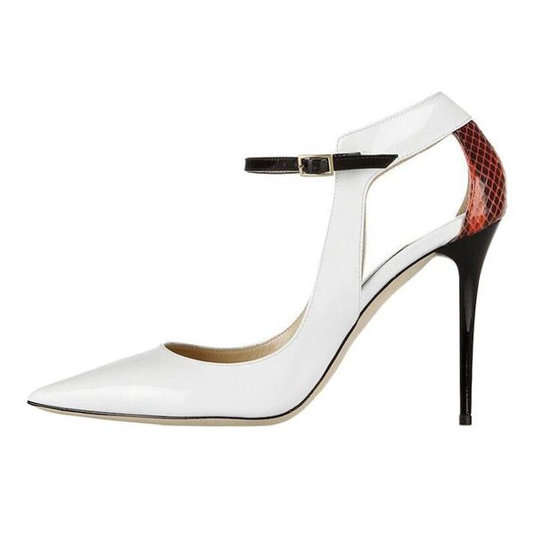 dress shoes white test mixed color snakeskin pattern cover heel buckle thin high and pointed toe spring summer women pumps, Black
dress shoes white test mixed color snakeskin pattern cover heel buckle thin high and pointed toe spring summer women pumps, Black
