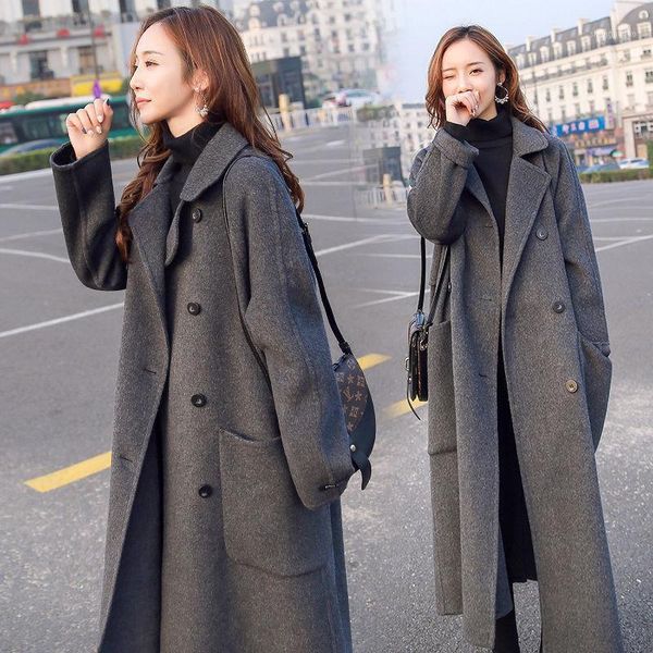 autumn winter women's wool coat female fashion long single breasted slim solid korean style warm elegant blends q367 &, Black
autumn winter women's wool coat female fashion long single breasted slim solid korean style warm elegant blends q367 &, Black