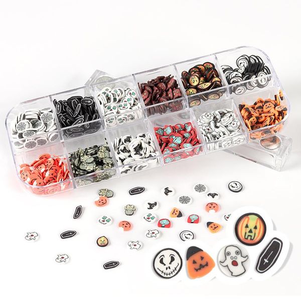 nail art decorations 12 grids halloween polymer clay slices accessory tiny cute mixed pumpkin ghost devil mummy decoration for manicure, Silver;gold
nail art decorations 12 grids halloween polymer clay slices accessory tiny cute mixed pumpkin ghost devil mummy decoration for manicure, Silver;gold