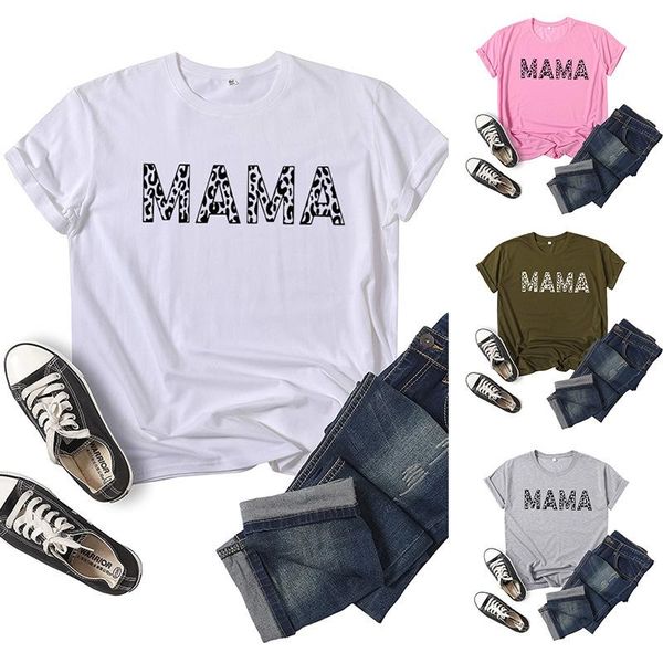 women's t-shirt leopard mama letter print women t shirt short sleeve o neck loose tshirt ladies tee clothes camisetas mujer, White
women's t-shirt leopard mama letter print women t shirt short sleeve o neck loose tshirt ladies tee clothes camisetas mujer, White