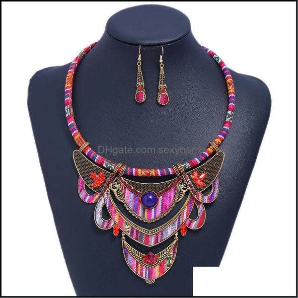 chokers necklaces & pendants jewelry retro ethnic tribal jewelry cloth pattern earrings two-piece set aessories women drop delivery 2021 prv, Golden;silver
chokers necklaces & pendants jewelry retro ethnic tribal jewelry cloth pattern earrings two-piece set aessories women drop delivery 2021 prv, Golden;silver