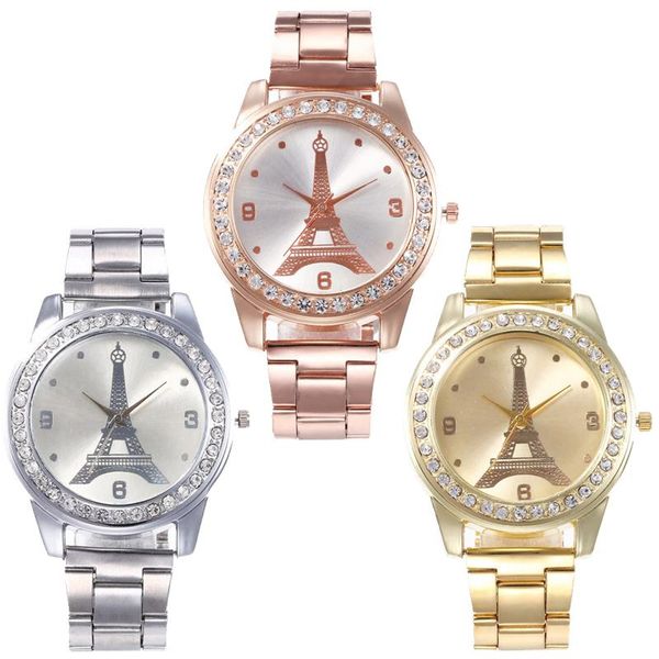 women ladies eiffel tower diamond alloy metal watches wholesale female leisure casual dress gift for lady wristwatches, Slivery;brown
women ladies eiffel tower diamond alloy metal watches wholesale female leisure casual dress gift for lady wristwatches, Slivery;brown