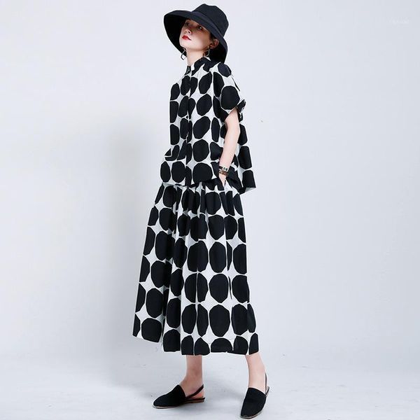 skirts vintage 2021 women high waist black and white polka dot print princess party clothes female fashion large hem jupe
skirts vintage 2021 women high waist black and white polka dot print princess party clothes female fashion large hem jupe