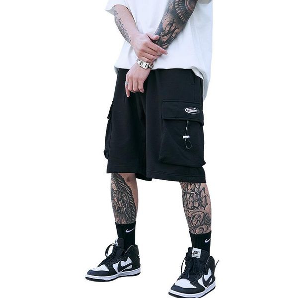 men's shorts fashion brand five-point summer loose pants youth overalls, White;black
men's shorts fashion brand five-point summer loose pants youth overalls, White;black