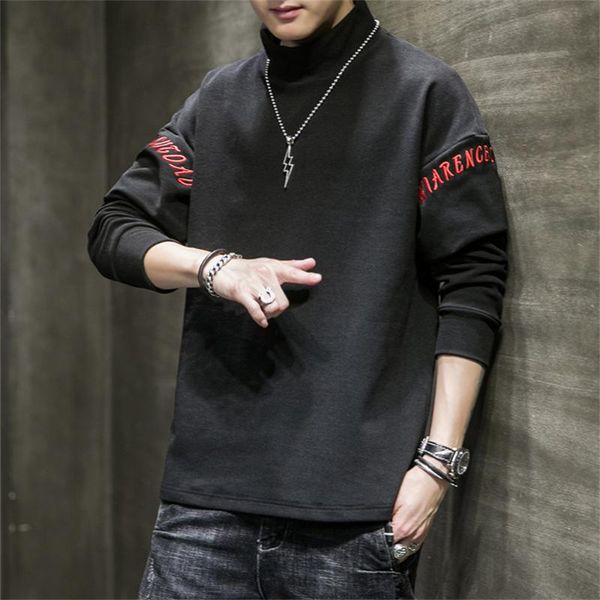 men's hoodies & sweatshirts 2021 autumn and winter long sleeve t-shirt korean trend cashmere half high collar, Black
men's hoodies & sweatshirts 2021 autumn and winter long sleeve t-shirt korean trend cashmere half high collar, Black