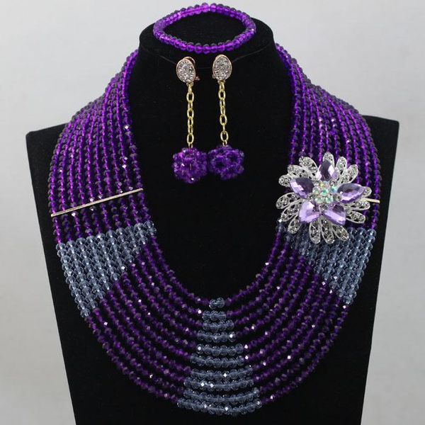 earrings & necklace purple nigeria beads jewelry set unique design wedding hx295, Silver
earrings & necklace purple nigeria beads jewelry set unique design wedding hx295, Silver
