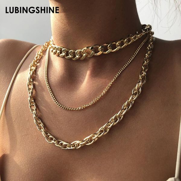 chokers trendy punk hip-hop multi-layer chains necklaces for women girl personality metal thick chain choker necklace clavicle jewelry, Golden;silver
chokers trendy punk hip-hop multi-layer chains necklaces for women girl personality metal thick chain choker necklace clavicle jewelry, Golden;silver