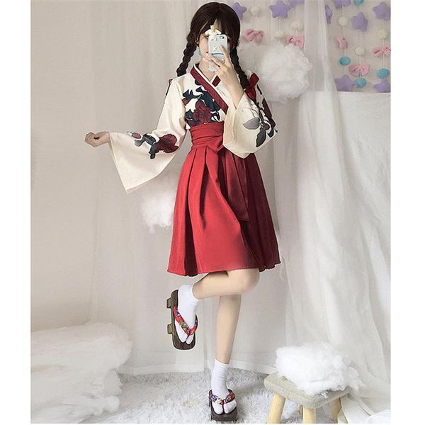 ethnic clothing japanese style retro kimono haori floral print long sleeve woman girls party cosplay dress summer fashion outfit bow skirt s, Red
ethnic clothing japanese style retro kimono haori floral print long sleeve woman girls party cosplay dress summer fashion outfit bow skirt s, Red