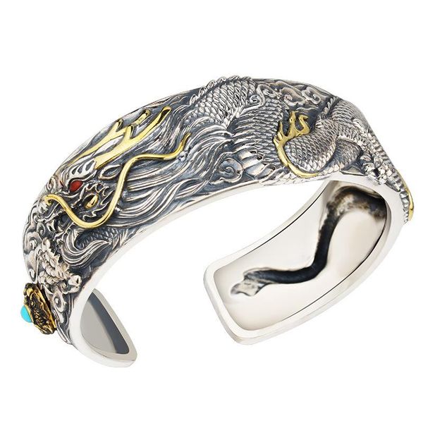 bangle vintage silver dragon open men's boy punk national style gothic cyclist party jewelry accessories, Black
bangle vintage silver dragon open men's boy punk national style gothic cyclist party jewelry accessories, Black