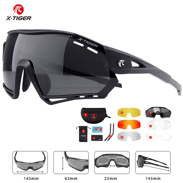 Image of Cycling Glasses X-Tiger Polarized Sports Men&#039;s Cycling Sunglasses Mountain Bicycle Glasses Protection Cycling Goggle Eyewear