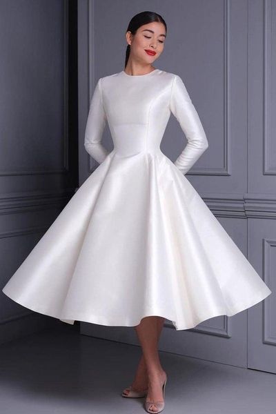 other wedding dresses short 2021 little white simple satin vintage o-neck long sleeves a-line tea length custom make bridal gown bride
other wedding dresses short 2021 little white simple satin vintage o-neck long sleeves a-line tea length custom make bridal gown bride