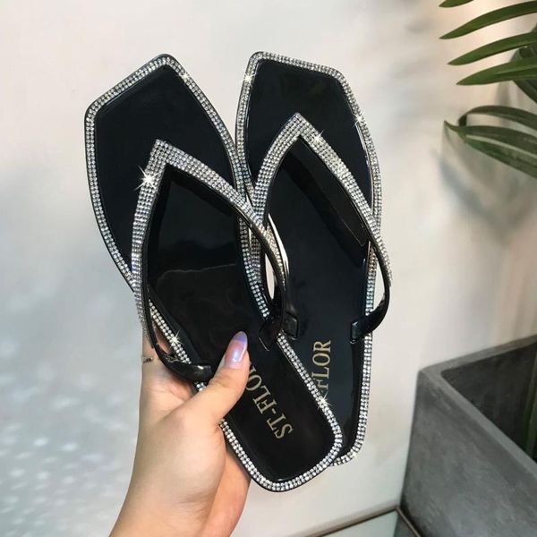slippers summer flat sandals ladies bohemia beach flip flop crystal women's flops large size non-slip slipper women shoe, Black
slippers summer flat sandals ladies bohemia beach flip flop crystal women's flops large size non-slip slipper women shoe, Black