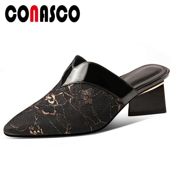 summer women sandals mules slippers pumps genuine leather pointed toe embroider mesh high heels casual shoes woman, Black
summer women sandals mules slippers pumps genuine leather pointed toe embroider mesh high heels casual shoes woman, Black