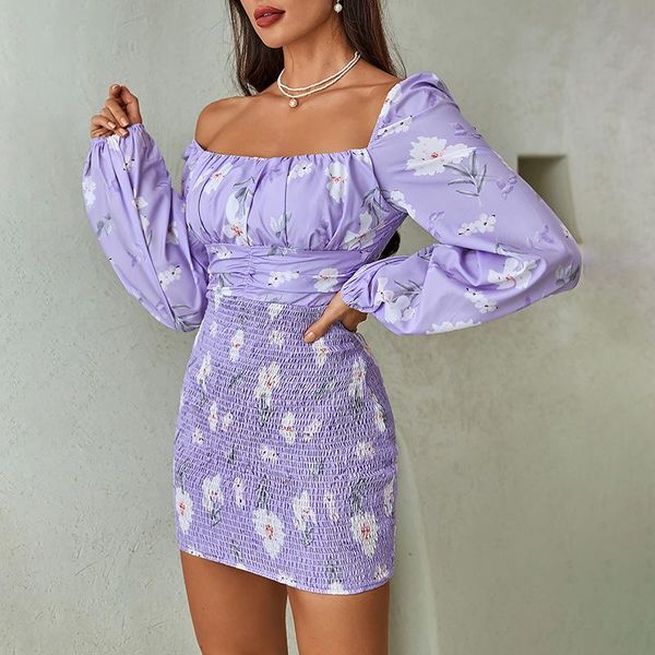 casual dresses 2021 elegant women purple color lantern sleeve floral print shirring long mini bodycon dress fairy party, Black;gray
casual dresses 2021 elegant women purple color lantern sleeve floral print shirring long mini bodycon dress fairy party, Black;gray