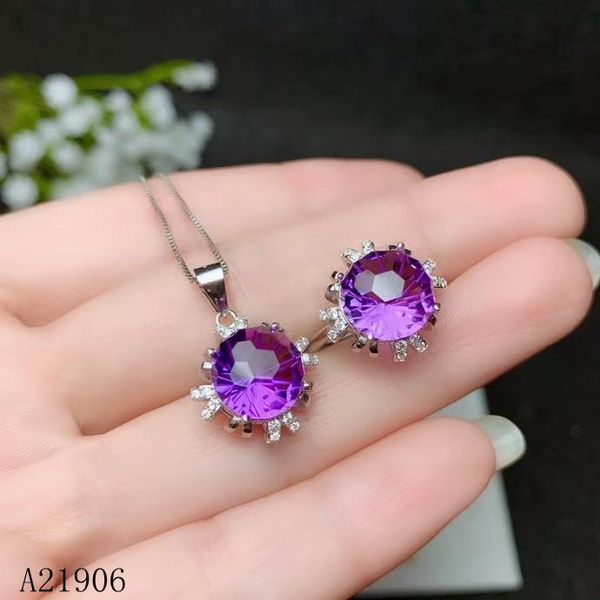 fine jewelry 925 sterling silver inlaid amethyst gemstone female ring necklace pendant set bracelet, earrings &, Black
fine jewelry 925 sterling silver inlaid amethyst gemstone female ring necklace pendant set bracelet, earrings &, Black