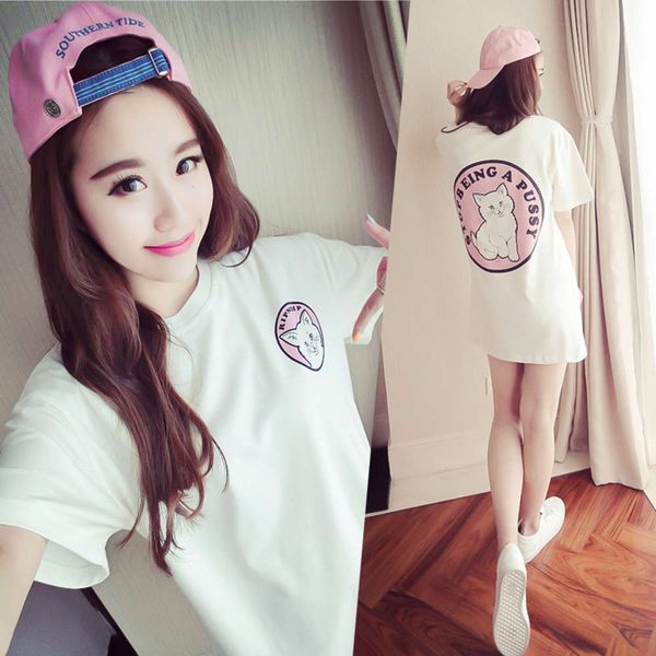 women's t-shirt summer korean casual loose cute cartoon medium long short sleeve show thin big size fat mm dress children 8hbv, White
women's t-shirt summer korean casual loose cute cartoon medium long short sleeve show thin big size fat mm dress children 8hbv, White
