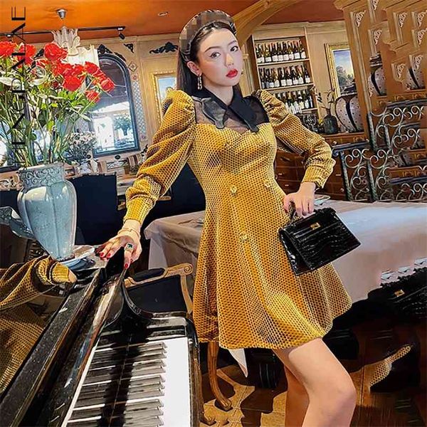 temperament velvet dress women's spring butterfly lapel hollow out spliced puff sleeve waist mini dresses 210427, Black;gray
temperament velvet dress women's spring butterfly lapel hollow out spliced puff sleeve waist mini dresses 210427, Black;gray