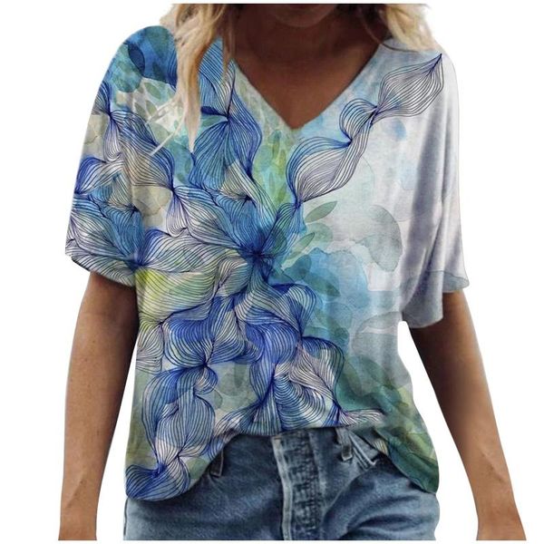 women's t-shirt fashion casual plus size scenic flowers printing round neck 2021 summer v short sleeve, White
women's t-shirt fashion casual plus size scenic flowers printing round neck 2021 summer v short sleeve, White