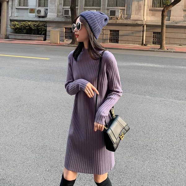 women autumn winter solid sweater dress lady elegant long sleeve knitted vestido female slim loose mid-long dresses g62 casual, Black;gray
women autumn winter solid sweater dress lady elegant long sleeve knitted vestido female slim loose mid-long dresses g62 casual, Black;gray