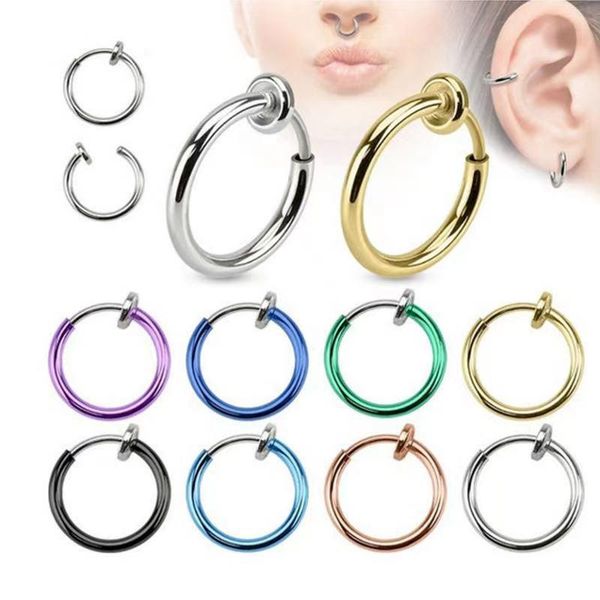 hoop & huggie men earring fake nose ring goth punk lip ear clip on septum piercing rings for women, Golden;silver
hoop & huggie men earring fake nose ring goth punk lip ear clip on septum piercing rings for women, Golden;silver