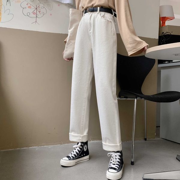 women's white jeans loose fitting spring 2021 versatile high waist slim wide leg pants daddy straight, Blue
women's white jeans loose fitting spring 2021 versatile high waist slim wide leg pants daddy straight, Blue