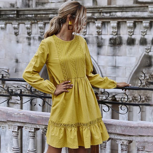 autumn winter casual lace patchwork long sleeve women o-neck ruffles solid knee-length dress 2020 new, Black;gray
autumn winter casual lace patchwork long sleeve women o-neck ruffles solid knee-length dress 2020 new, Black;gray