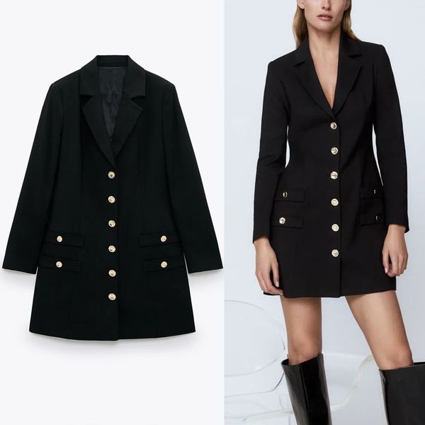dresses pronounced shoulder mini black women elegant long sleeve gold button office es false welt pockets vestido, Black;gray
dresses pronounced shoulder mini black women elegant long sleeve gold button office es false welt pockets vestido, Black;gray