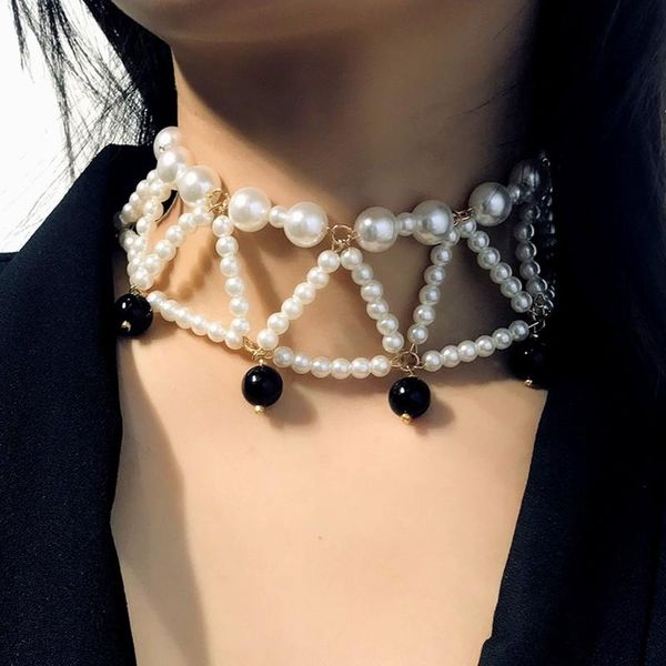 vintage simple multilayer white black pearl necklace for women chain choker statement girls jewelry chokers, Golden;silver
vintage simple multilayer white black pearl necklace for women chain choker statement girls jewelry chokers, Golden;silver