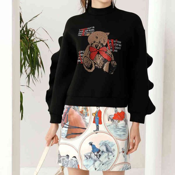 autumn style frizzy sequins long-sleeved bear drooling space cotton superior printing female tender skirt quality, Black
autumn style frizzy sequins long-sleeved bear drooling space cotton superior printing female tender skirt quality, Black