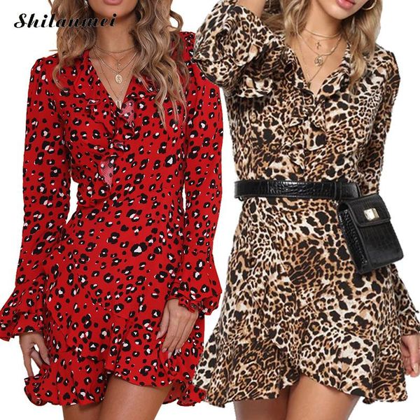casual dresses 2021 summer women's dress v-neck leopard printed long sleeve ruffled hem wrap mini female nightclub party vestidos, Black;gray
casual dresses 2021 summer women's dress v-neck leopard printed long sleeve ruffled hem wrap mini female nightclub party vestidos, Black;gray