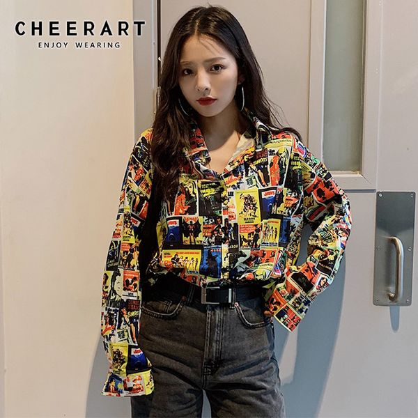 fashion woman blouses long sleeve print shirt loose vintage spring spaper clothing 210427, White
fashion woman blouses long sleeve print shirt loose vintage spring spaper clothing 210427, White