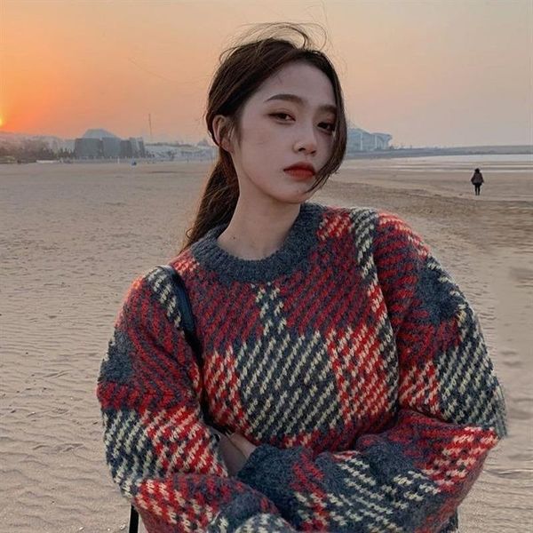 women's sweaters korean style o neck loose pullover sweater women autumn 2021 color contrast knit casual oversize knitwear pull femme, White;black
women's sweaters korean style o neck loose pullover sweater women autumn 2021 color contrast knit casual oversize knitwear pull femme, White;black